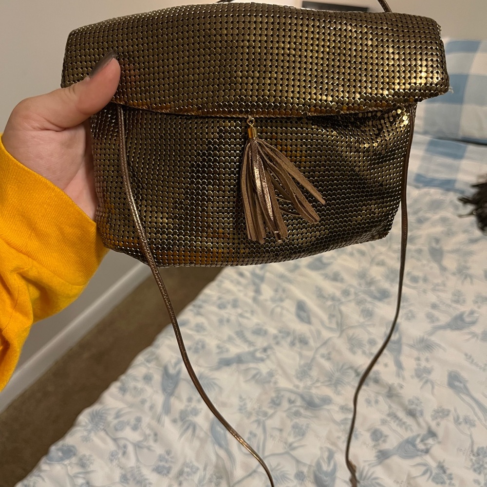 Whiting Davis gold/brass metal mesh purse